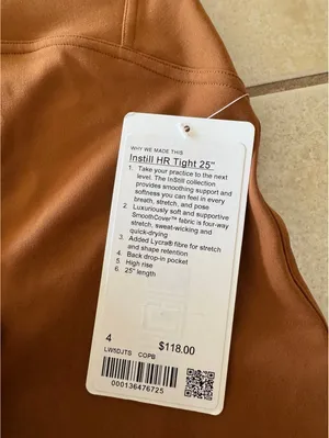 Lululemon Instill High Rise 25” Copper Brown Size 4 NWT thumbnail 5