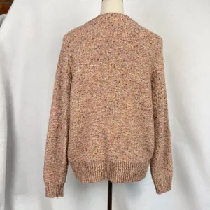 A New Day Cable Knit Sweater Womens Medium Marled Pink Multi Cozy Fall Casual thumbnail 4