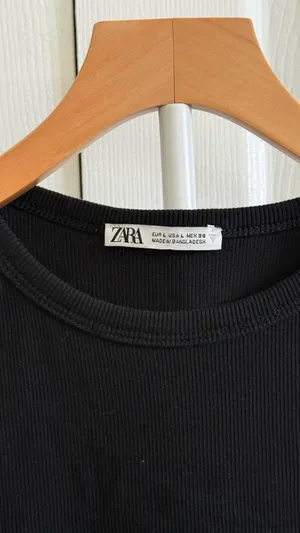 ZARA Top Tank Cropped Black thumbnail 2
