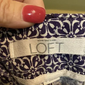 Ann Taylor Loft Women's Blue White Geometric Shorts Size 6 Linen‎ Blend 6 Inch thumbnail 4