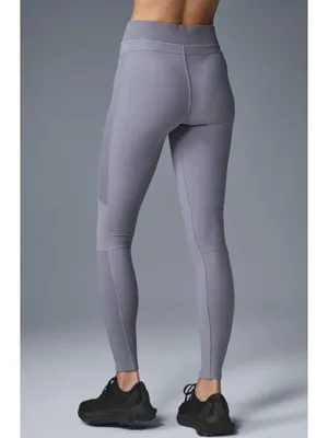 Alo Alosoft High Waist Head Start Leggings Fog Hi-Rise Waisted Ribbed Tights XS thumbnail 2