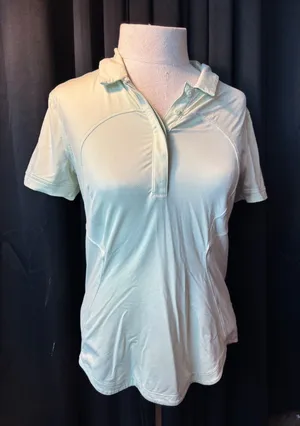 Lululemon Mint Green Short Sleeve‎ Mesh Polo Shirt Athletic Golf Top thumbnail 1