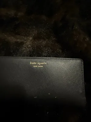 Kate Spade Solid Black Long Bifold Slim Wallet Gold-Tone Hardware Snap Closure thumbnail 2
