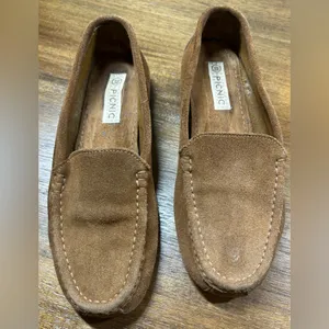 Picnic Size 38 (7.5) Brown Suede Slip On Loafers thumbnail 3