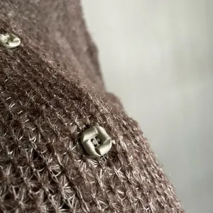 Vintage Brown Open Knit Cardigan Boho Cottagecore Crochet S thumbnail 8