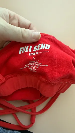 Red 'Full Send' Crisscross Sports Bra thumbnail 3
