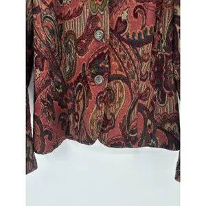 Coldwater Creek‎ Jacket Womens Medium Boho Tapestry Button Front Artsy Blazer thumbnail 3