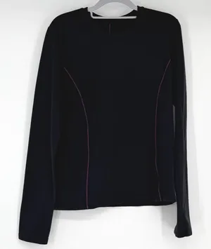 Lululemon Womens‎ Black Long Sleeve Activewear Top Purple Contrast Stitching thumbnail 1