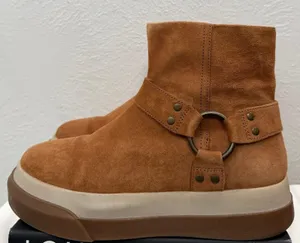 Free People Bodhi Harness Boot Taupe Suede Platform Ankle Boots Size 7 thumbnail 1