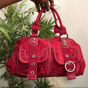 Gothic Grunge Baddie Streetwear Y2K 2000s Shoulder Hand Bag Purse Cargo Pockets Grommets & Buckles #bondage #biker #cyber #punk #gorpcore vixen Measurement in pics thumbnail 1