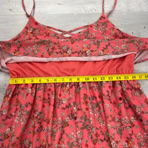 Promod Floral Cottagecore Dress XL Pink Boho Fairycore Flowy Summer Cami thumbnail 9