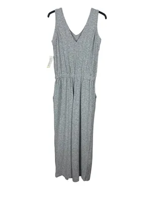 Old Navy Active Breathe ON Jumpsuit Gray Sleeveless Cropped Wide Leg S NWT thumbnail 3