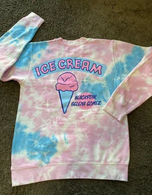 Selena Gomez Black Pink X Tie Dye Sweatshirt M thumbnail 3