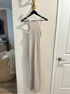 SKIMS Cotton Rib Maxi Dress in Stone Size Small thumbnail 7