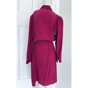Vintage Maggy London by Jeannene Booher 100% Silk Dress 12‎ Magenta Pink Classic thumbnail 3