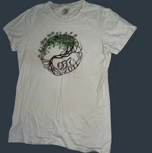 Bella Organic Cotton Tee With Tree Design OEC 2011 White Medium Made In USA 87L thumbnail 1
