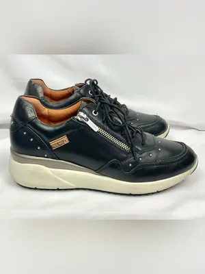Pikolinos Sella Black Comfort Sneaker Leather Side Zip Studded Shoes EU Sz 39 thumbnail 3