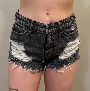 Mossimo Supply Co Black Distressed Jean Shorts thumbnail 2