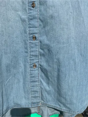 Sofia by Sofia Vergara Oversized BF Shirt Women XS Button Down Med Wash Western thumbnail 8