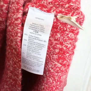 Madewell Off Shoulder Oversized Chunky Ribbed Knit Sweater Size XL Red Holiday thumbnail 5