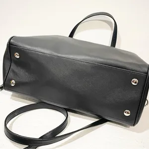Coach Crossgrain Carryall Satchel Zip top Closure Double Handle Purse Bag‎ Black thumbnail 8
