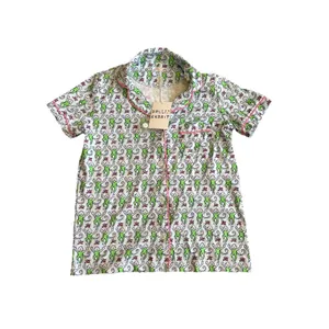 New Roller Rabbit Blue Green Lovely Monkey 12 Days Polo PJ Pajama Short S thumbnail 4
