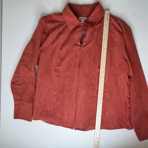 NEW Cato Faux Suede Full Zip Jacket Size 18/20W Solid Rust Autumn Western Layers thumbnail 8