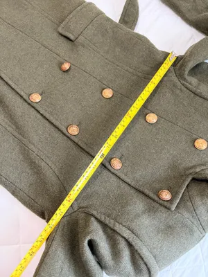 ZARA Olive Green Military Coat Gold Button Belted Preppy Academia Womens M thumbnail 8