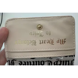 Juicy Couture White Monogram Card Case‎ Bow Heart Keychain Wallet Y2K NWT thumbnail 6