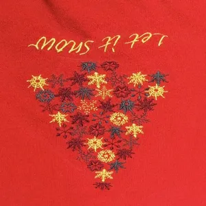 Basic Editions Sweatshirt Womens Large Red Christmas Embroidered Fleece‎ Vintage thumbnail 4