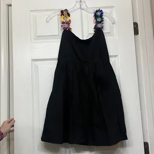 Queen Of Sparkles Black Flower Strap Dress thumbnail 5
