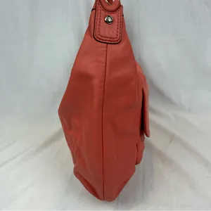Coach Kristin F22309 Coral Pink Large Smooth Soft Leather Hobo Shoulder Bag thumbnail 9