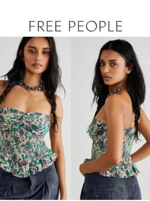 Free People One More Time Tube Top in Tea Combo Size Small thumbnail 4