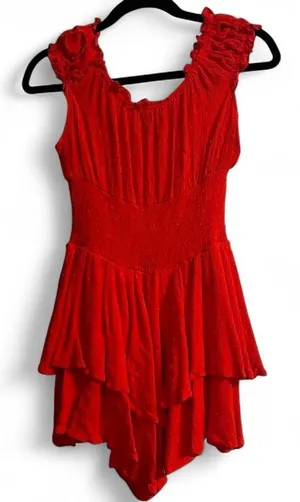 Princess Polly Red Ruffled Romper Mini Dress thumbnail 1