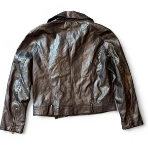 Elodie Black Faux Leather Moto Jacket Women’s Large Cropped Biker Motorcycle thumbnail 2