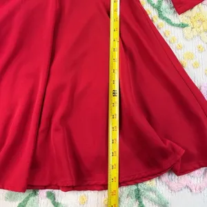 LuLu's Red Fit and Flare Dress V-Neck 3/4 Sleeve Party Cocktail Size S‎ thumbnail 7