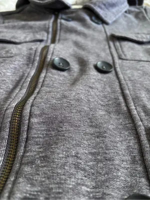 Billabong Heather Gray Double Breasted Hooded Pea Coat Fleece Jacket Size Large thumbnail 2