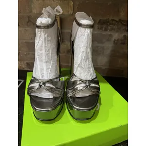 Sam Edelman Kamille platform heels Pewter Metallic Size 10 thumbnail 4