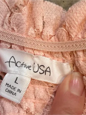 Active USA Pink Lace Off-Shoulder Top thumbnail 3