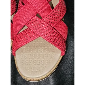 Bzees Womens Viva Magenta Ritz‎ Sparkle Machine Washable Cork Wedge Sandals 8.5 thumbnail 4