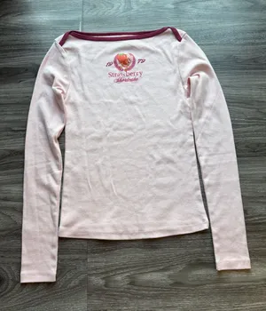 The World of Strawberry Shortcake Pink Long Sleeve Tee 1979 100% Cotton XS thumbnail 1