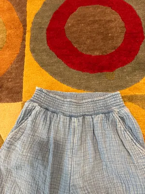 Aerie Blue Gauze High Waisted Wide Leg Pants Flowy Side Slits Coverup Size Small thumbnail 4