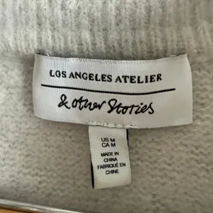 & Other Stories Light Gray Wool Blend Collared Cardigan Sweater Medium thumbnail 5