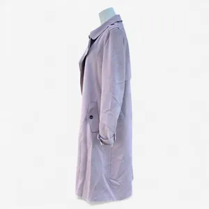 Zara Faux Suede Lavender Trench Coat Dusty Lilac Tie Waist Soft Minimalist S thumbnail 4