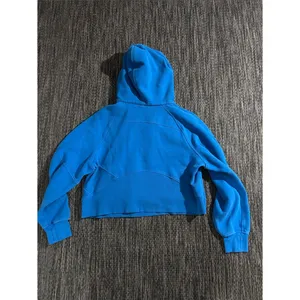 Lululemon Scuba Oversized Half Zip Hoodie Poolside Blue Light Cotton Terry M/L thumbnail 2