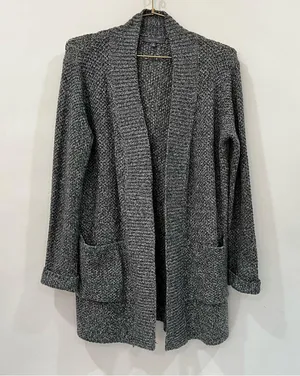 BE COOL Cardigan Heathered Charcoal Gray Knit Size Medium Long Sleeve thumbnail 4