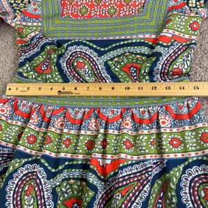 Gretchen Scott Paisley Park Dress XS‎ Square Neck Boho Midi Resort Preppy Artsy thumbnail 9