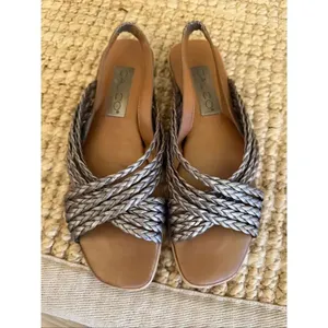Calico Metallic Woven Leather Slingback Sandals Women’s Size (укажи свой) Square thumbnail 2