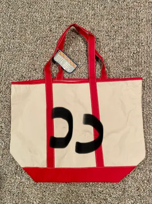New With Tags Canvas Tote Off White Red thumbnail 2