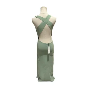 Alice + Olivia Light Sage Cross-Back Knit Maxi Dress Size Medium CC207513706 thumbnail 4